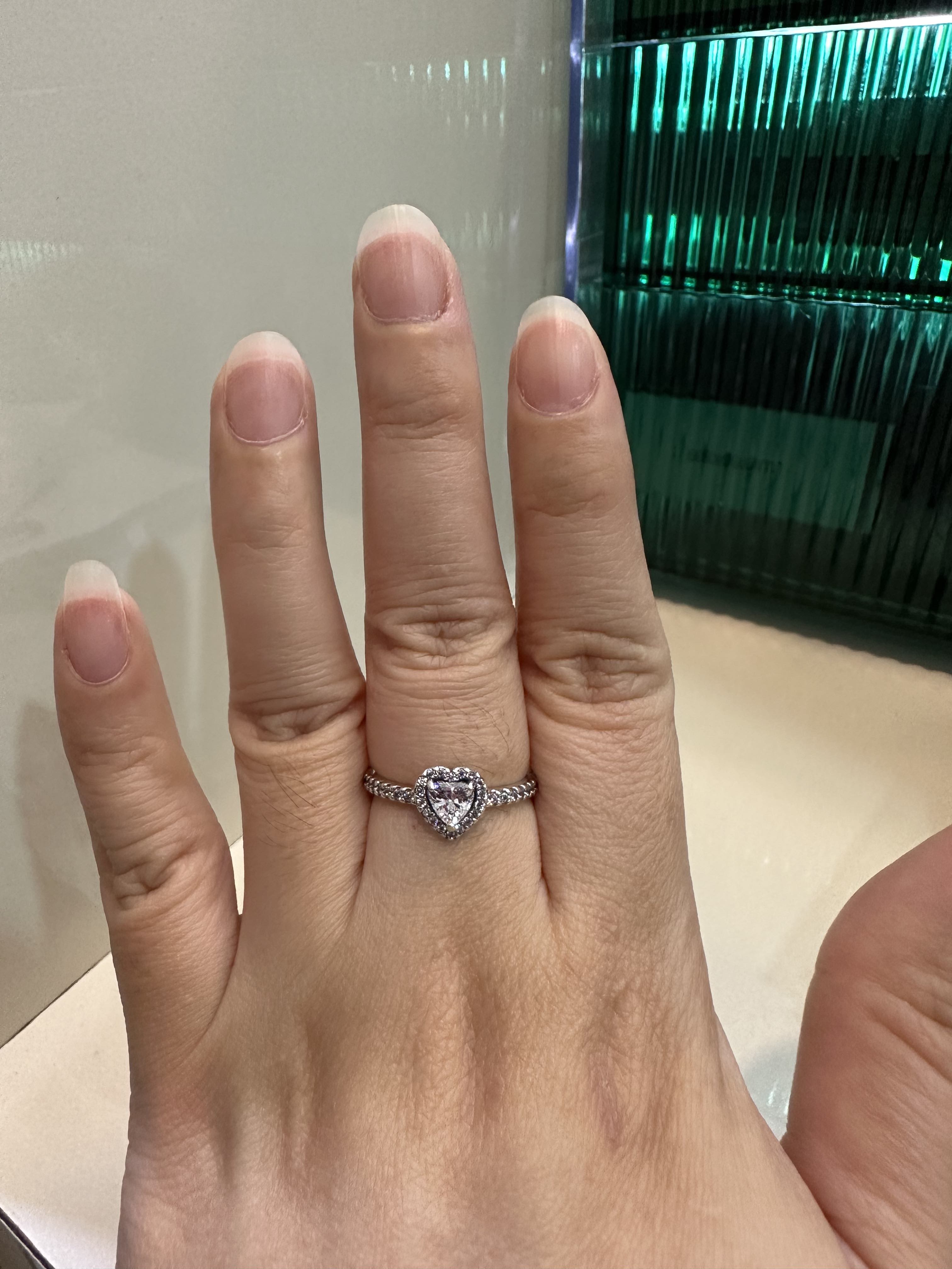 Pandora Sparkling Elevated Heart Ring (Clear) Zirconia Diamond