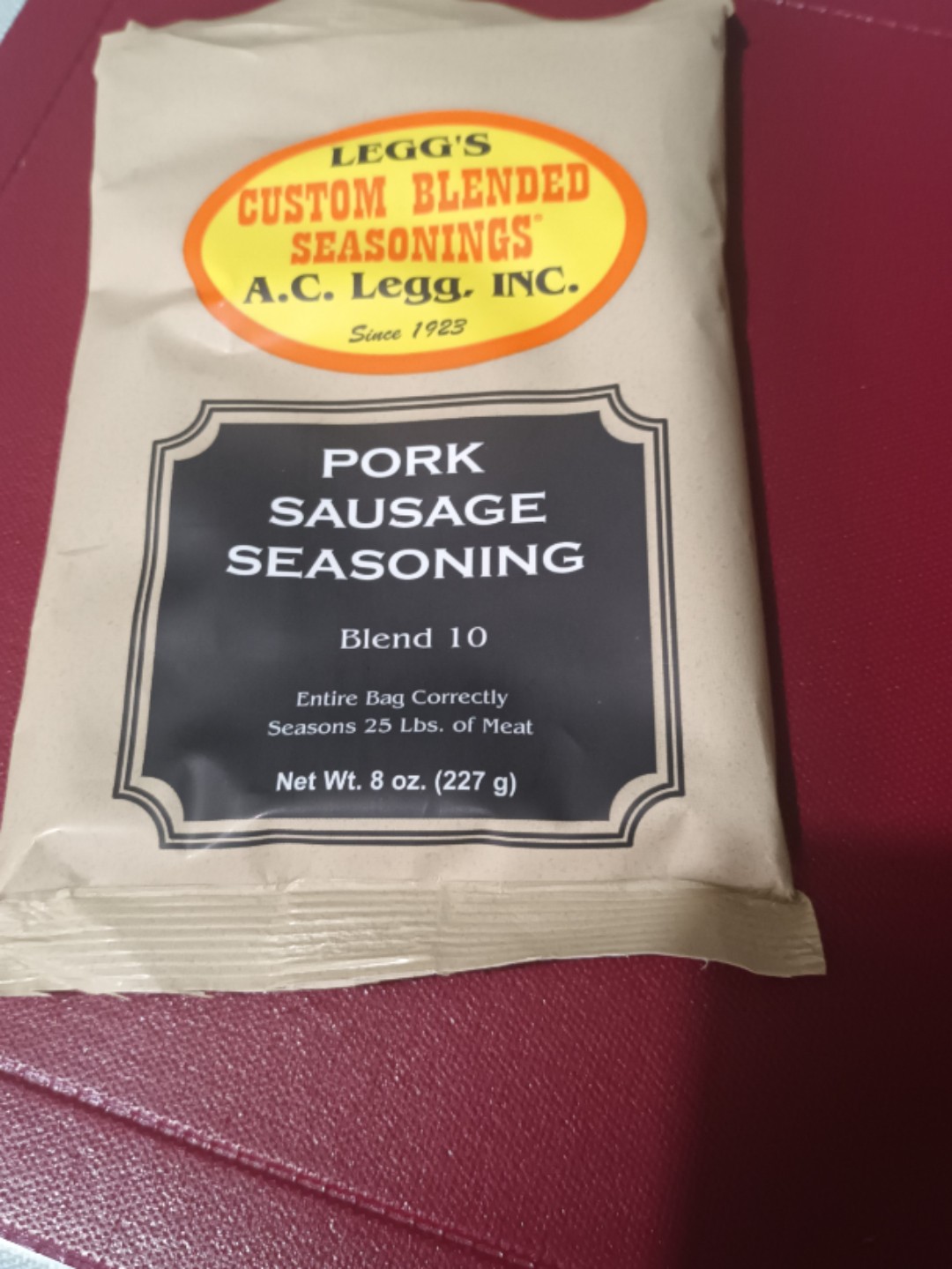 Legg Blend 10 Pork Sausage Seasoning Seasons 25 lbs of Meat