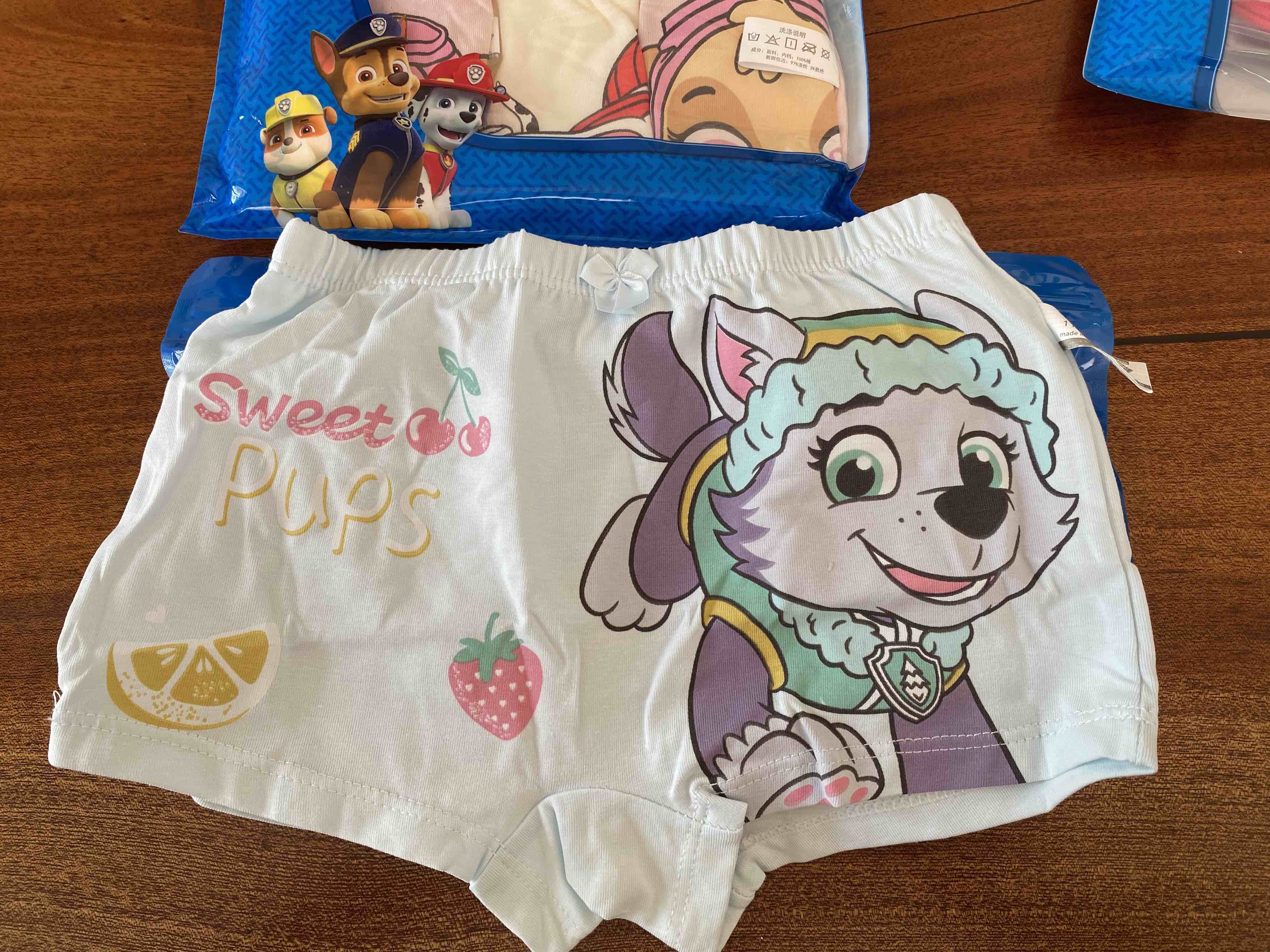 Kids Underwear / Kids Panties 4 PACK-- Girl PAW Patrol Cartoon Underwear  Boxer Cute Printed Boxer Underwear
