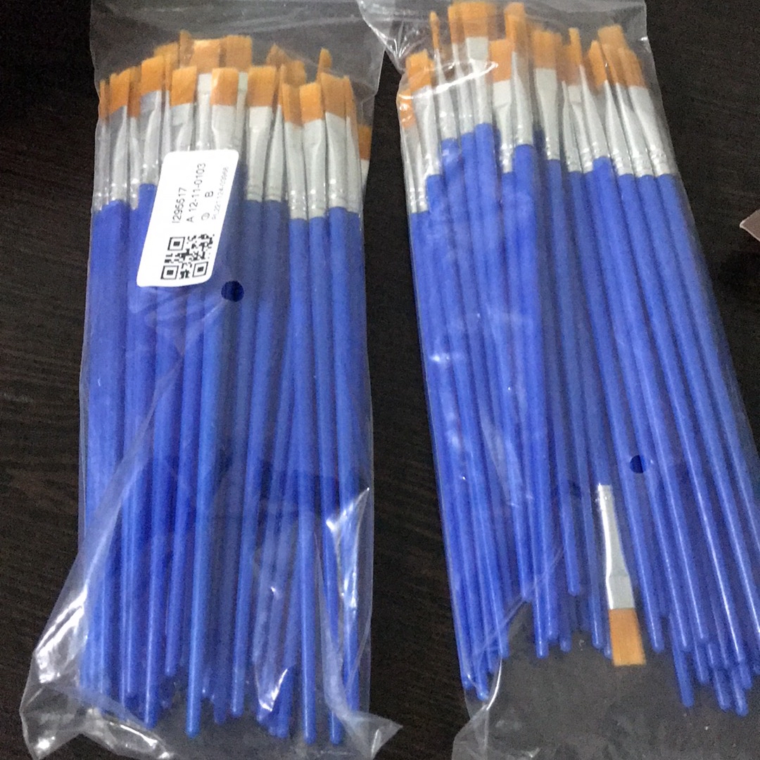 In stock][Free shipping] Paint Brushes Set 50 Pcs Kids Nylon Flat