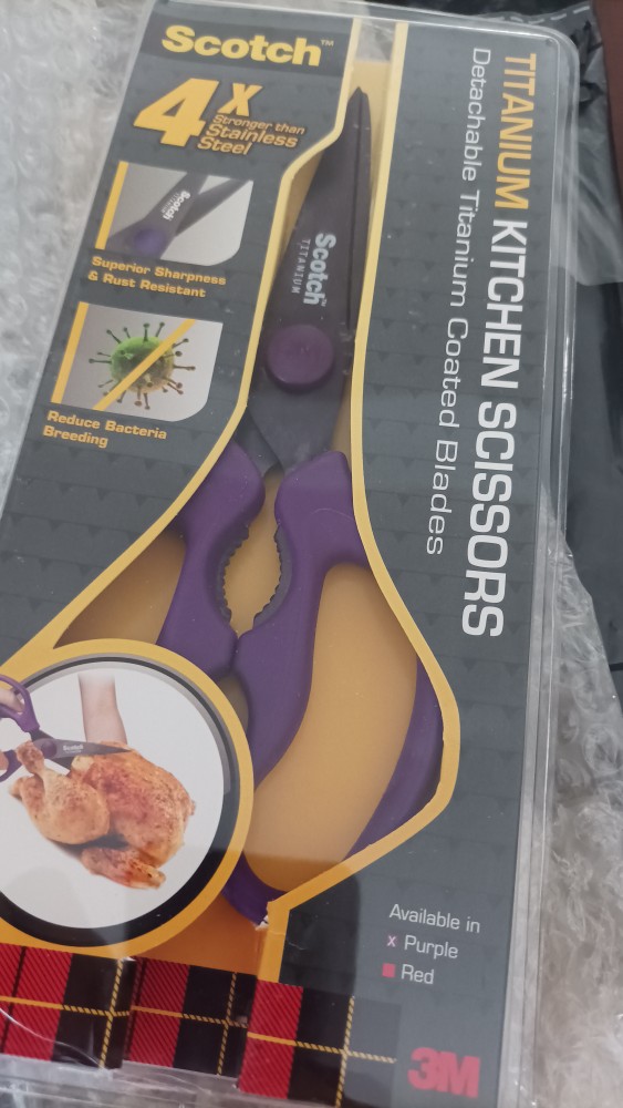 Scotch™ Detachable Titanium Kitchen Scissors KS-DT, Purple, 8 in