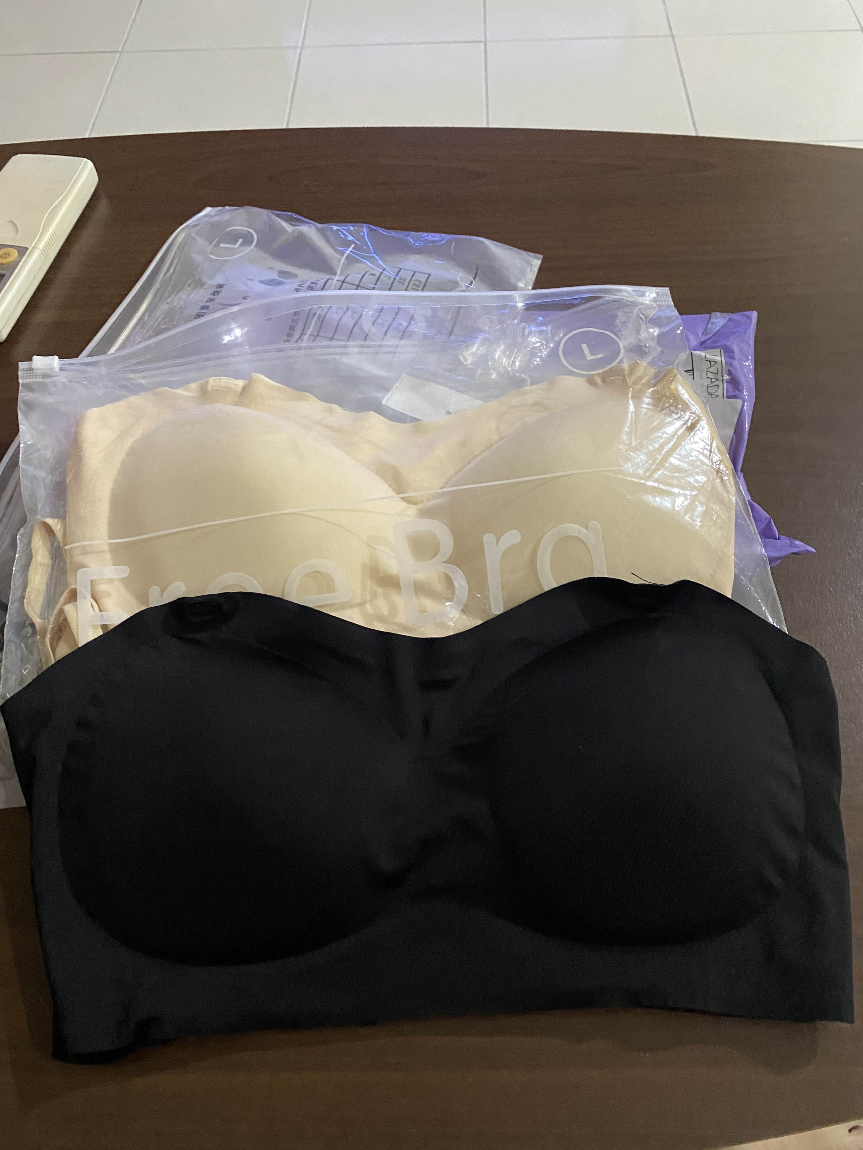 STAR 2PCS Ultra Thin Strapless bra Ice Silk Tube Top Underwear Female Small  Breast Gathering Non-slip No Trace Girl No Steel Ring Beautiful Back Breast  Wrap Invisible Bra