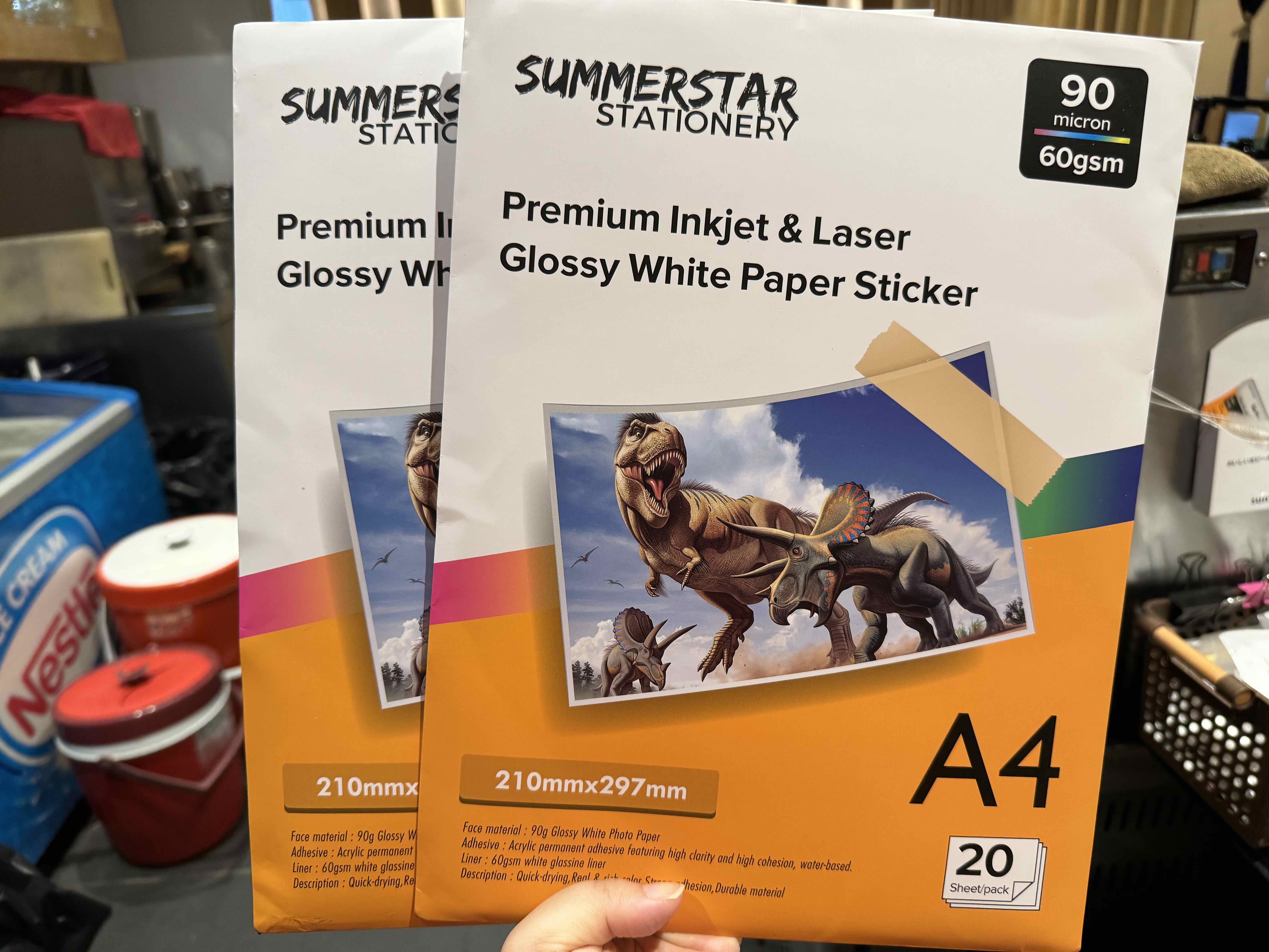 SUMMERSTAR Clear Sticker Paper Glossy Waterproof - Printable Transparent  Film A4 Full Sheet 10 Pack PVC Label Self Adhesive for Laser Printer Double
