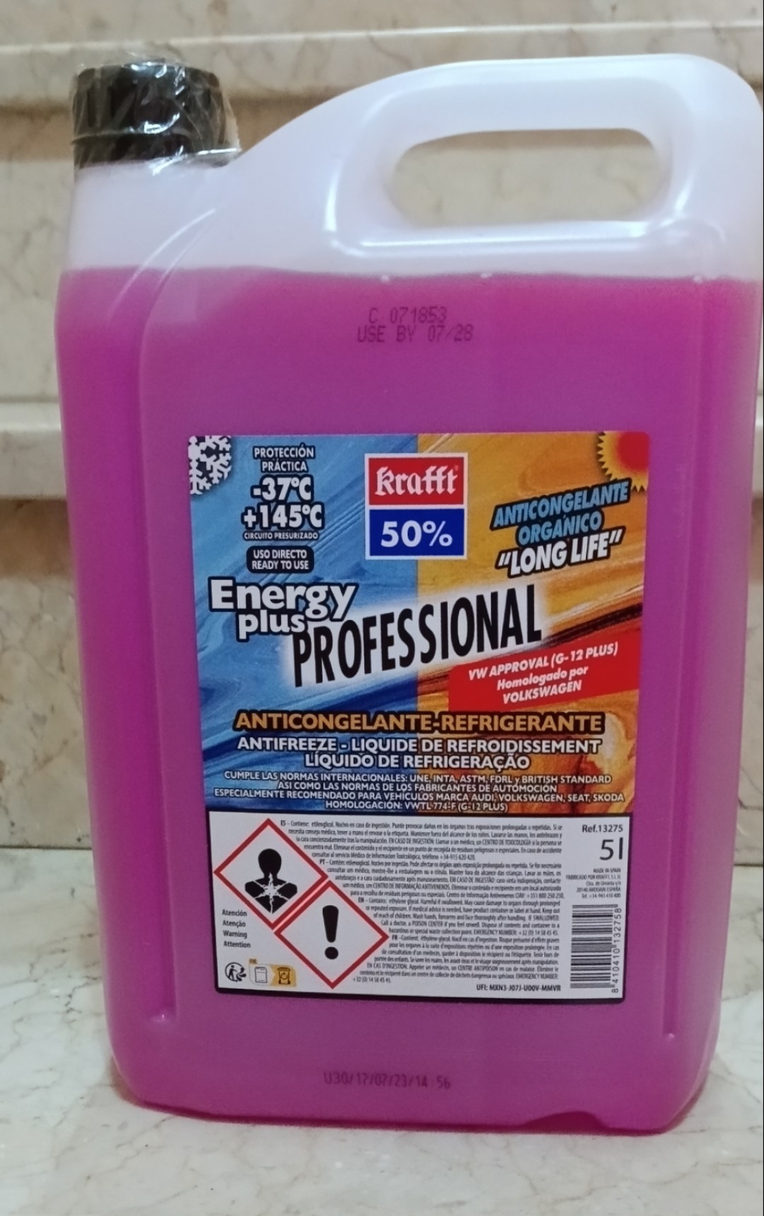 Krafft Anticongelante Coche CC-Energy Plus 50% (G13) Líquido Refrigerante  Violeta 5 Litros : : Coche y moto