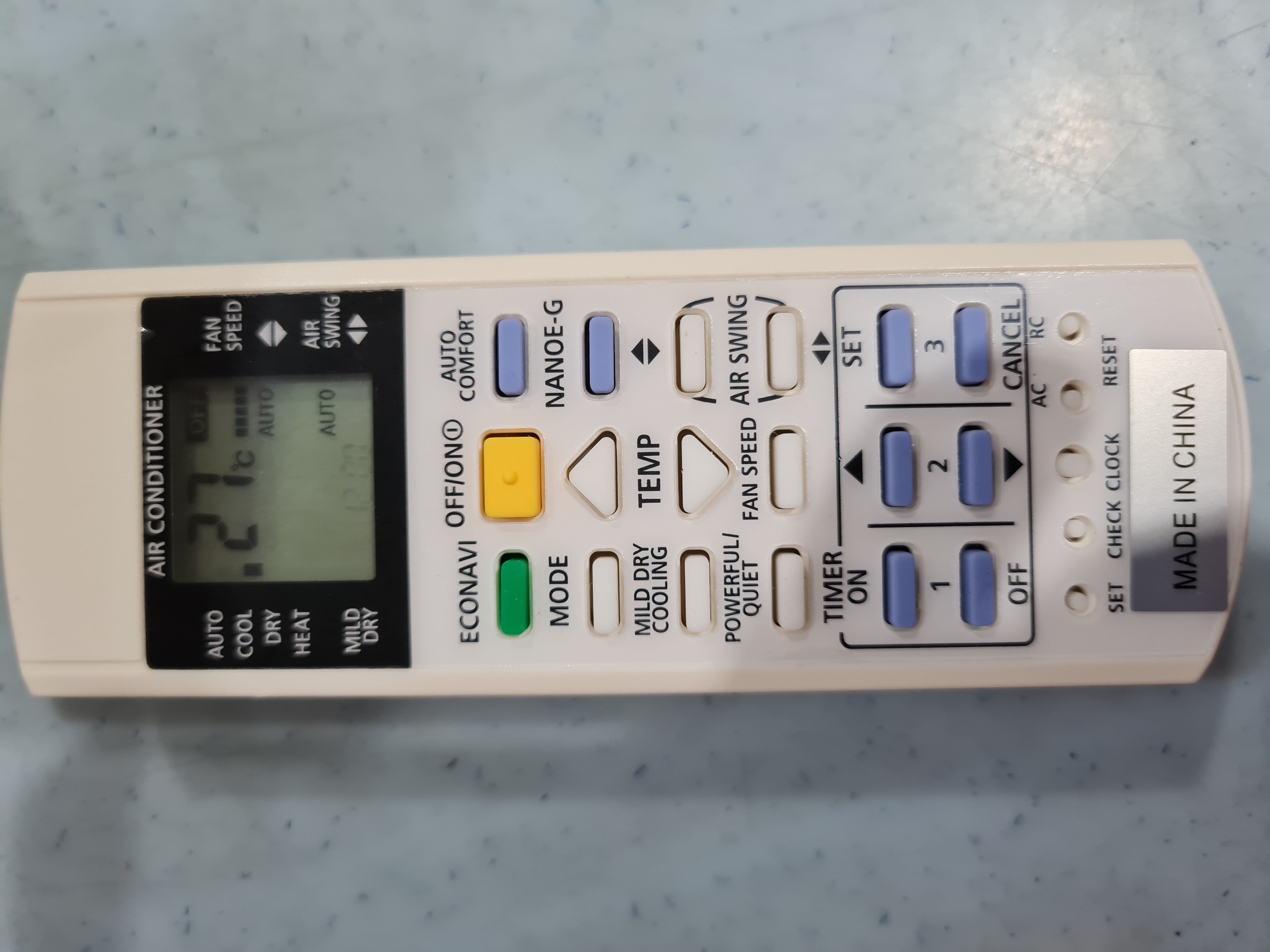 Telecomando Universale Per Condizionatore Panasonic A75C3298 - Compatibile CS-C9GKZW, CS-C7HKD
