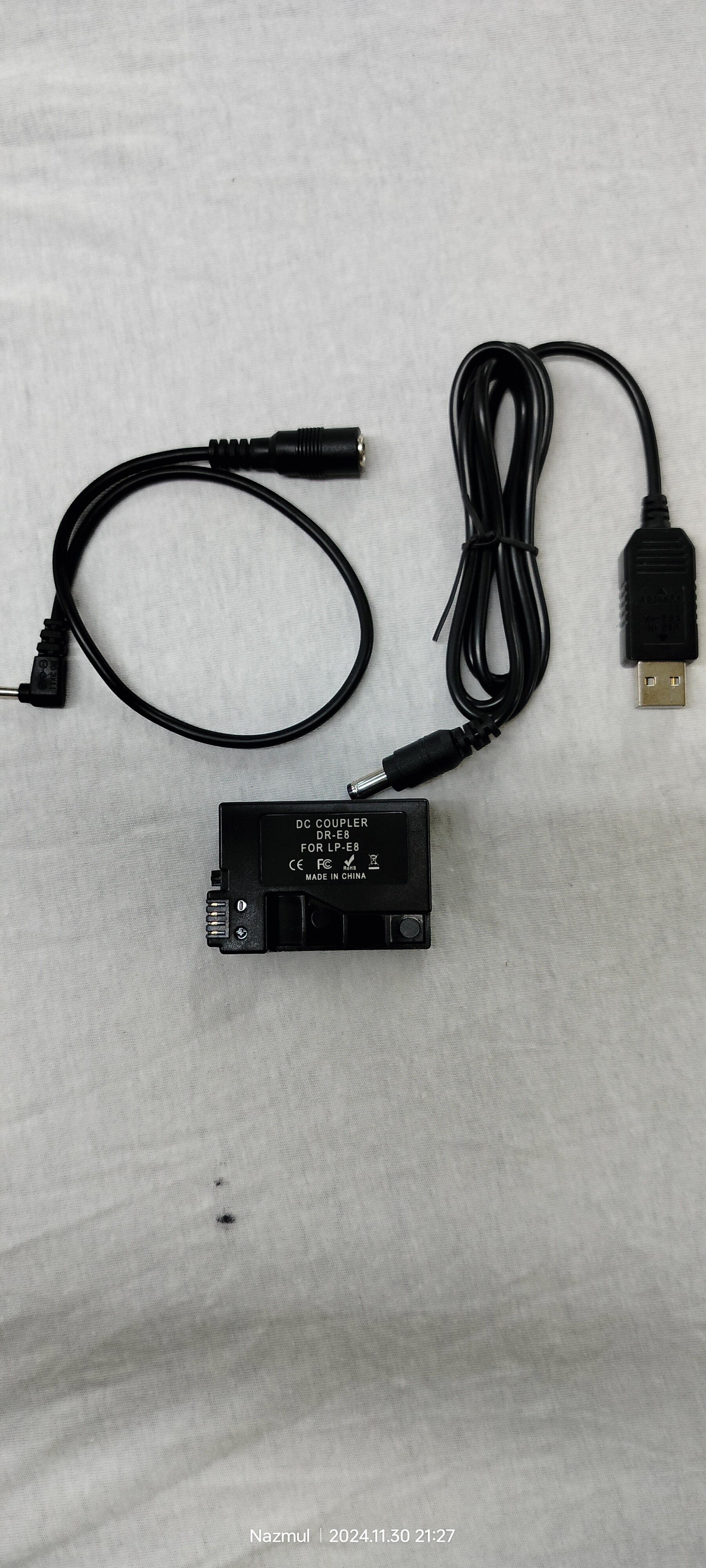 Alimentation USB Pour Appareils Photo Canon (600D, 650D, 700D, 550D) - Remplace ACK-E8 - 2 Mètres
