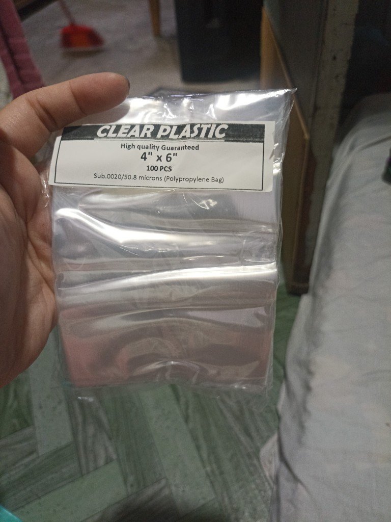 4x6 clear PP plastic for packaging (100pcs/pack) sub025 Makapal